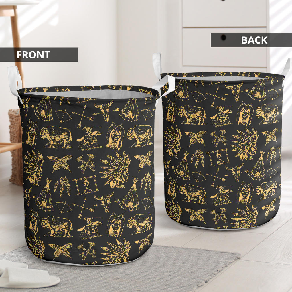 American indian Gold Style Laundry Basket