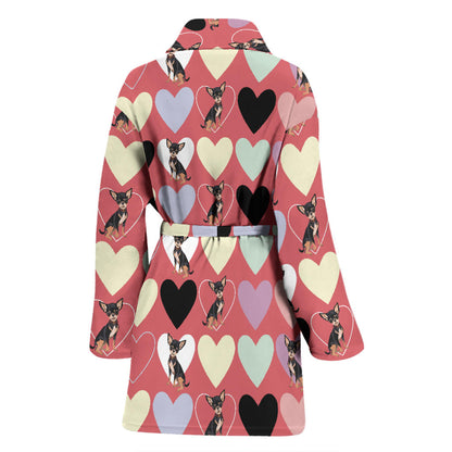 Chihuahua Pattern Print Design 01 Women Bathrobe