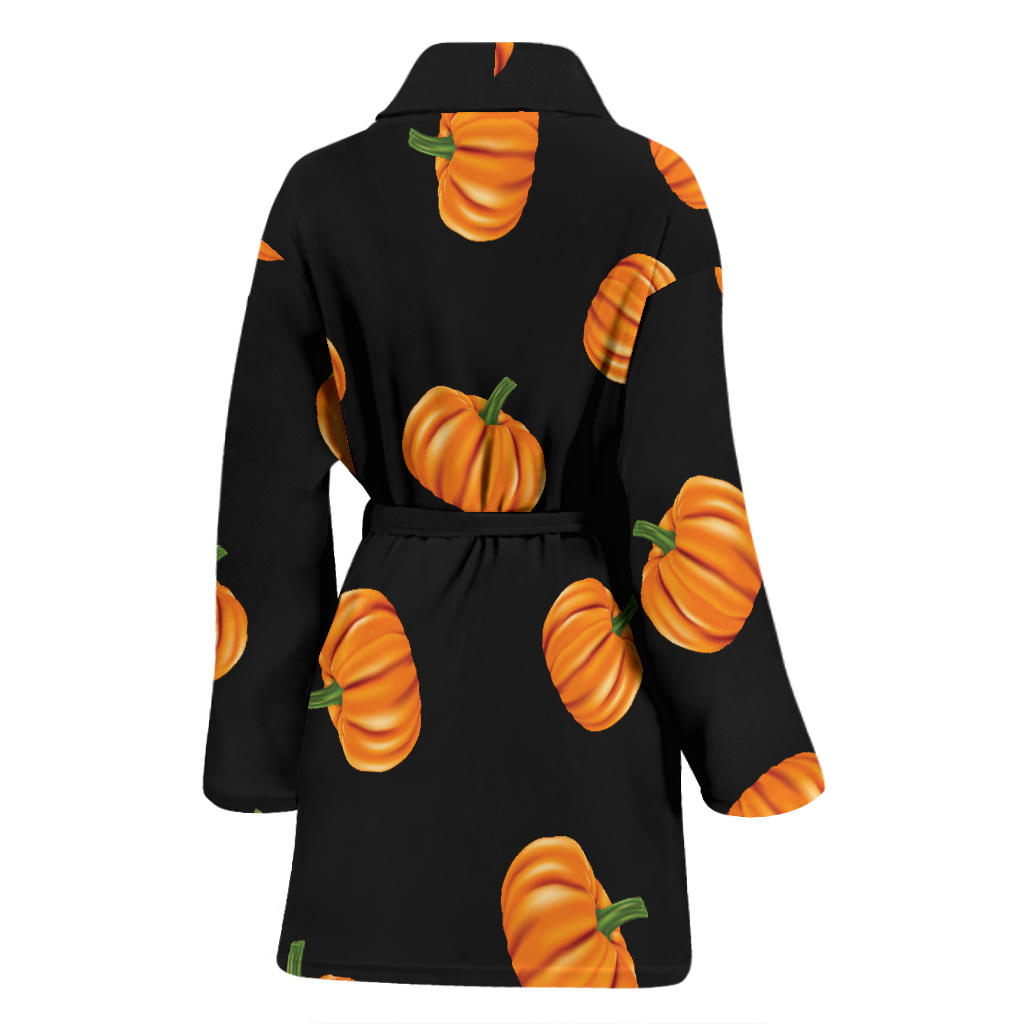 Pumpkin Pattern Print Design A05 Women Bathrobe