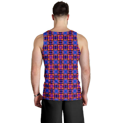 kaleidoscope Purple Orange Print Design Men Tank Top