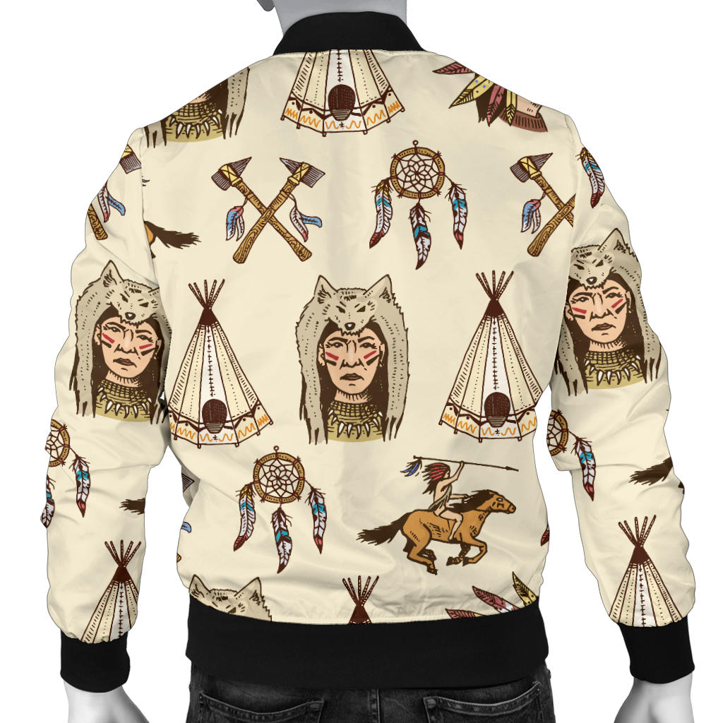 Native Indian Pattern Design Print Men Bomber Jacket