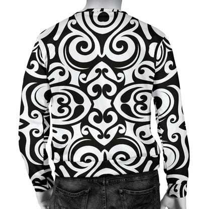 Polynesian Tattoo Pattern Men Long Sleeve Sweatshirt