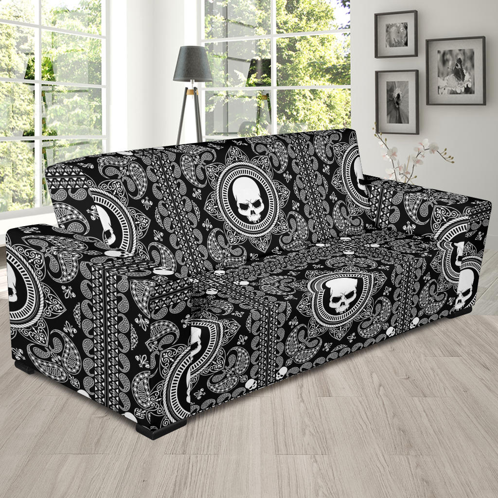 Bandana Skull Print Design LKS303 Sofa Slipcover