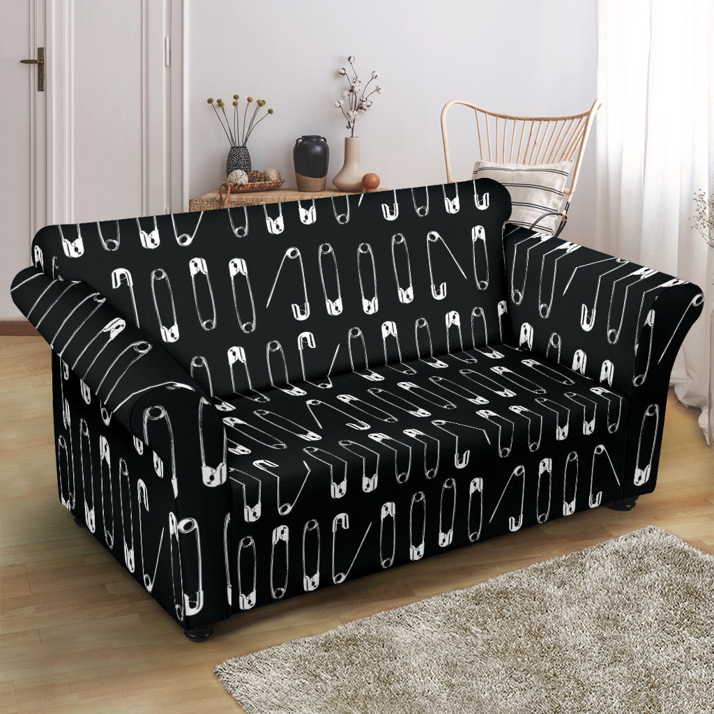 Safety Pin Print Design LKS302 Loveseat Couch Slipcover