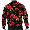 Red Rose Themed Print Men Bomber Jacket