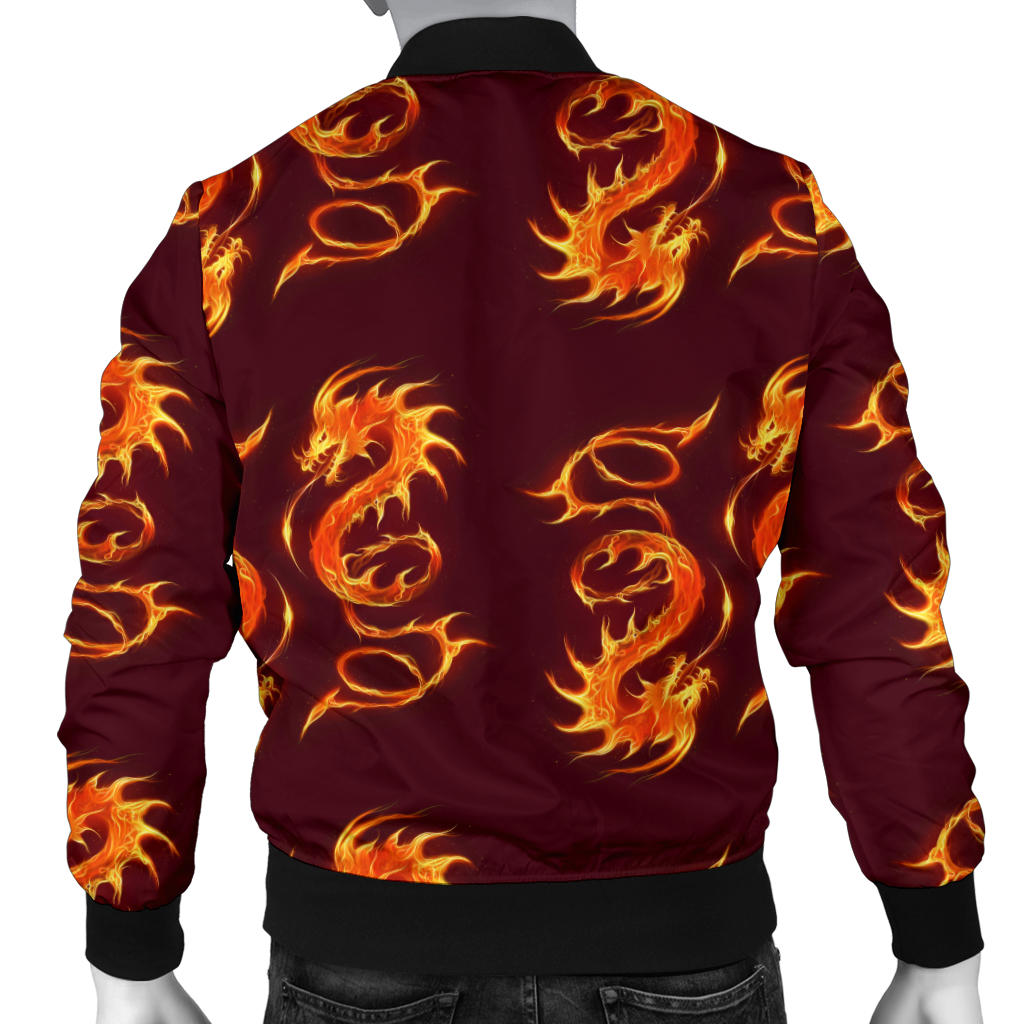 Dragons Fire Design Men Bomber Jacket