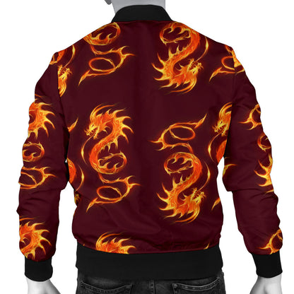 Dragons Fire Design Men Bomber Jacket