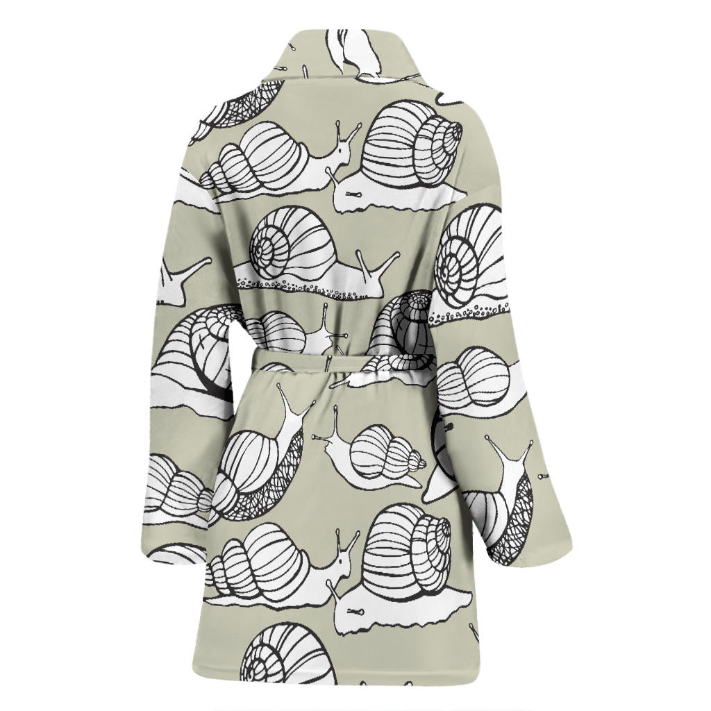 Snail Pattern Print Design 03 Women Bathrobe