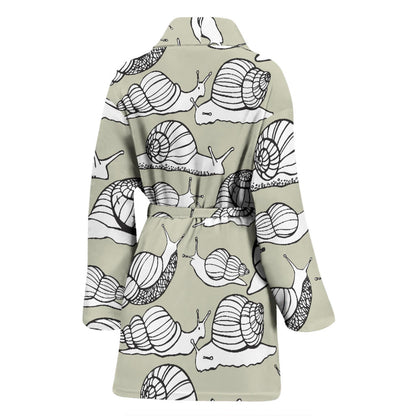 Snail Pattern Print Design 03 Women Bathrobe