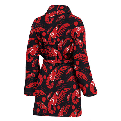 Shrimp Print Design LKS303 Women Bathrobe
