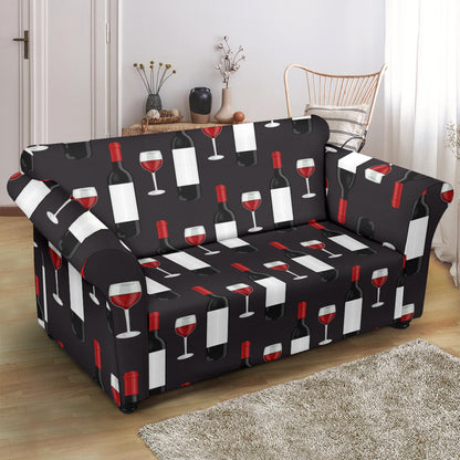 Wine Print Design LKS309 Loveseat Couch Slipcover