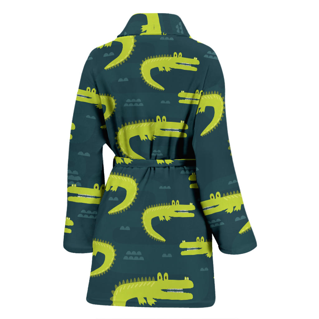 Alligator Pattern Print Design 03 Women Bathrobe