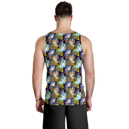 Unicorn With Wings Print Pattern Men Tank Top