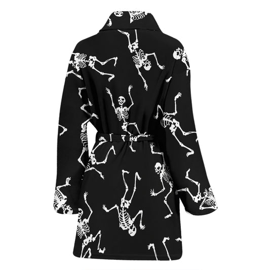 Skeleton Print Design LKS305 Women Bathrobe