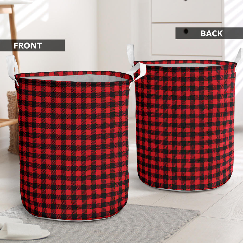 Red Black Buffalo Tartan Plaid Pattern Laundry Basket