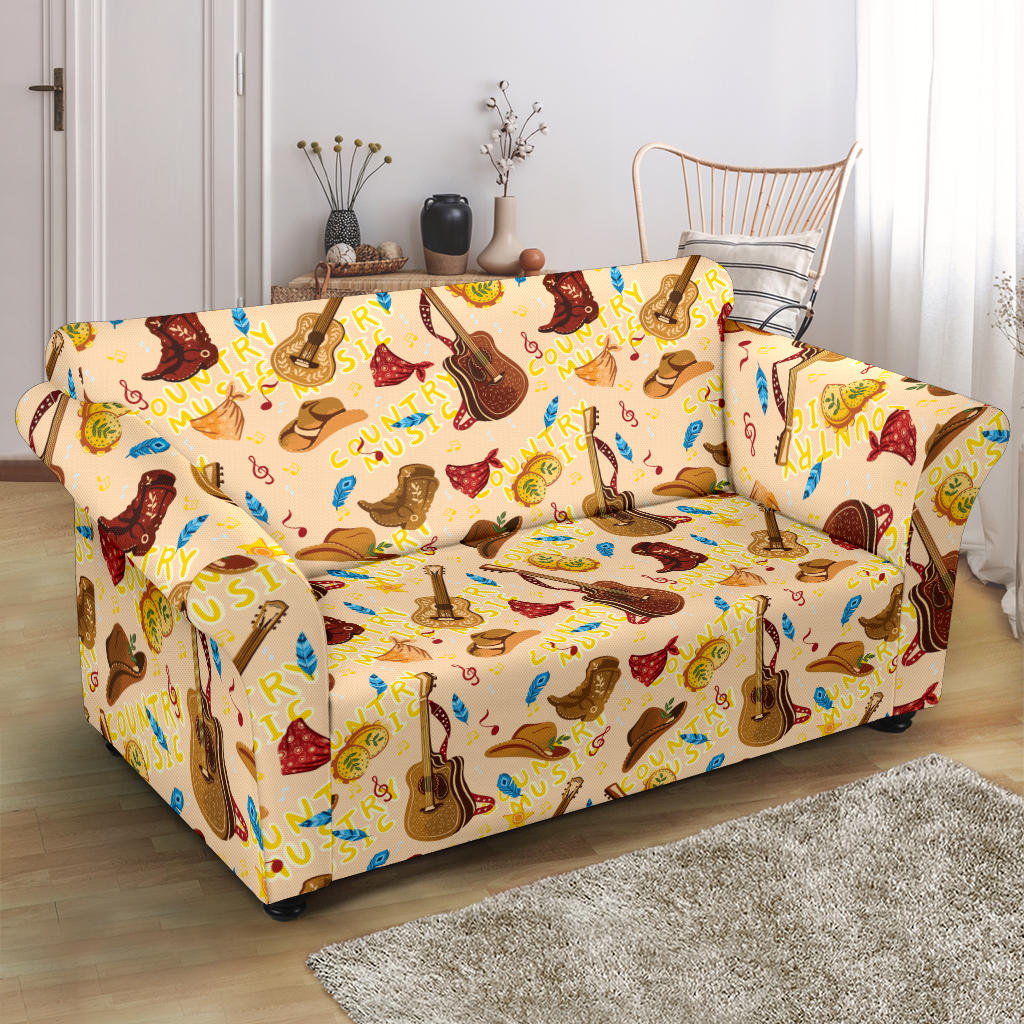 Western Lifestyle Print Design LKS303 Loveseat Couch Slipcover