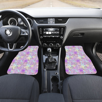 Unicorn Rainbow Star Heart Print Car Floor Mats Front Back