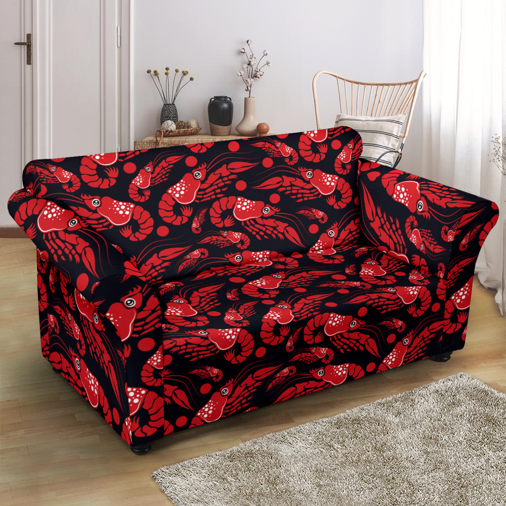 Shrimp Print Design LKS303 Loveseat Couch Slipcover