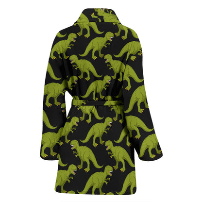 T Rex Pattern Print Design A02 Women Bathrobe