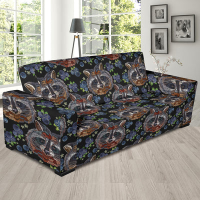 Raccoon Pattern Print Design A03 Sofa Slipcover