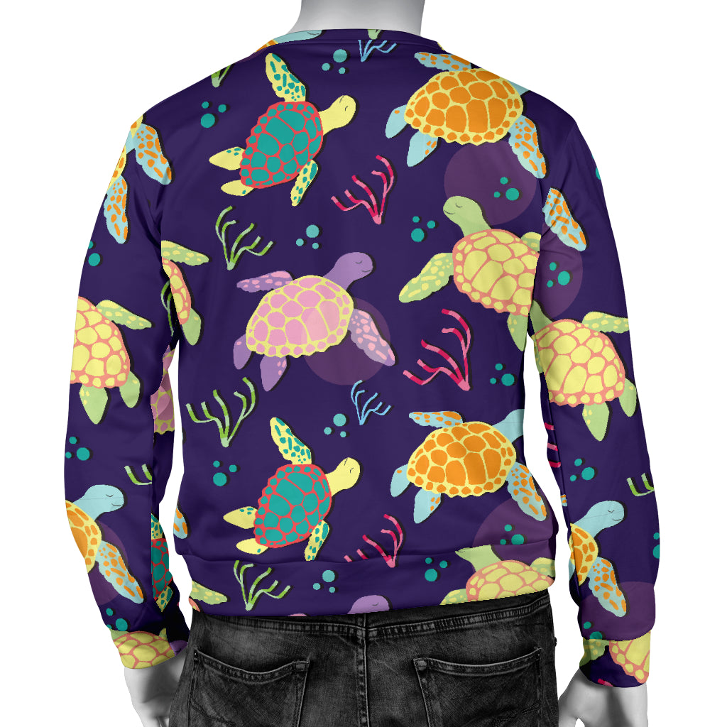 Sea Turtle Color Smile Men Long Sleeve Sweatshirt
