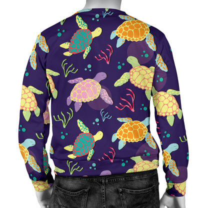 Sea Turtle Color Smile Men Long Sleeve Sweatshirt
