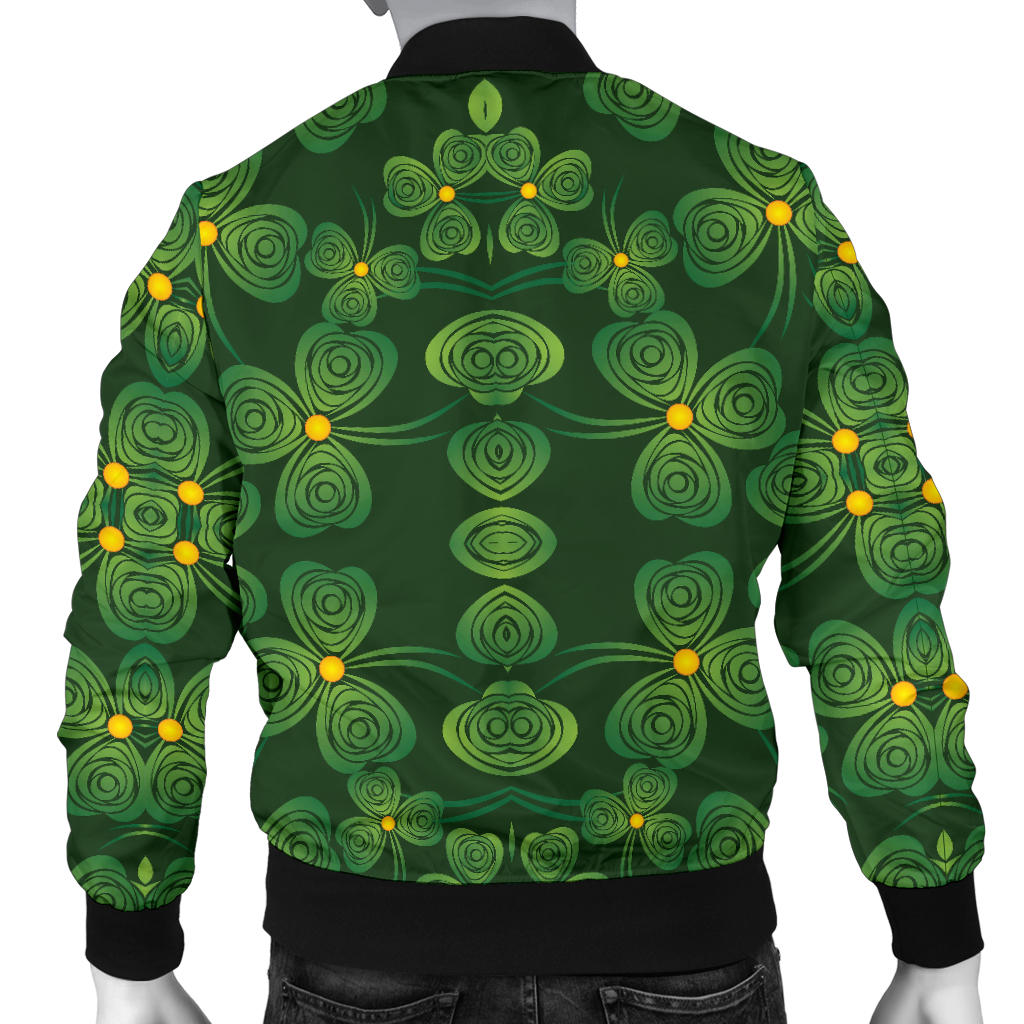 Shamrock Pattern Men Bomber Jacket