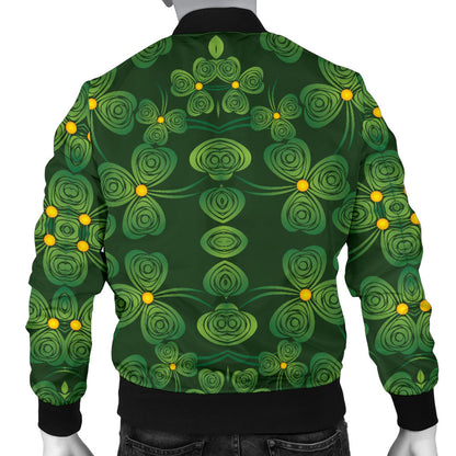 Shamrock Pattern Men Bomber Jacket