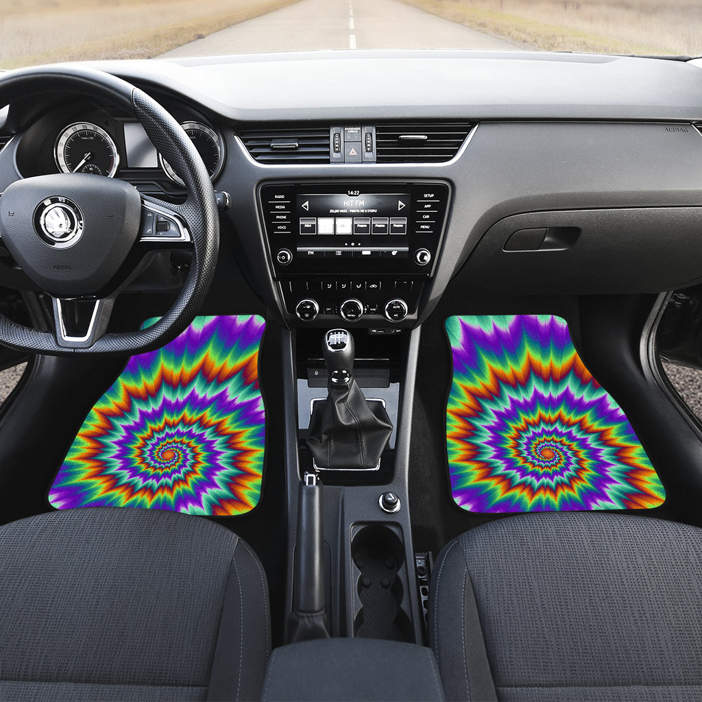 Optical illusion Pulsing fiery spirals Car Floor Mats Front Back