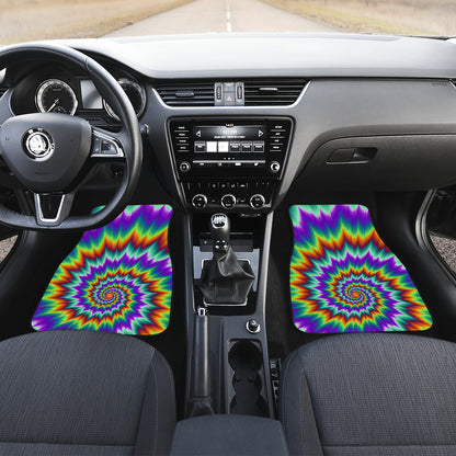 Optical illusion Pulsing fiery spirals Car Floor Mats Front Back