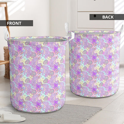 Unicorn Rainbow Star Heart Print Laundry Basket