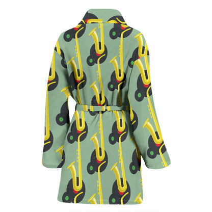 Saxophone Print Design LKS405 Women Bathrobe