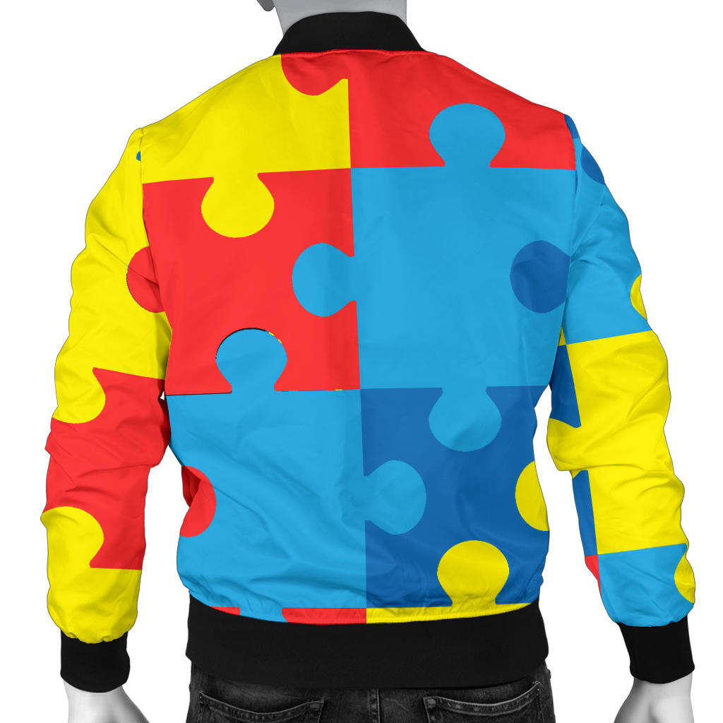 Autism Awareness Puzzles Design Print Men Bomber Jacket