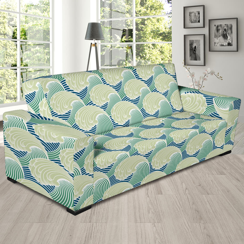 Wave Japan Style Print Design LKS302 Sofa Slipcover