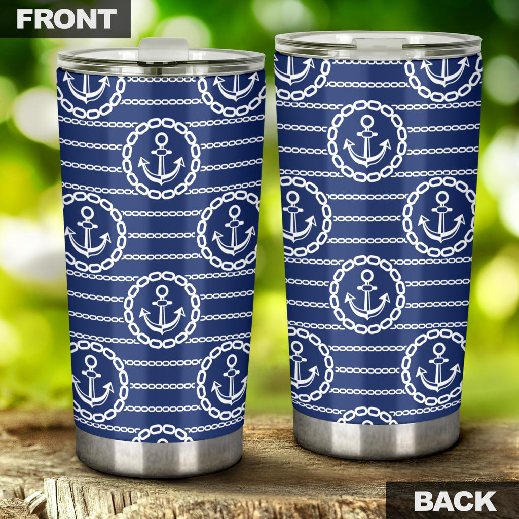 Anchor Stripe Pattern Tumbler