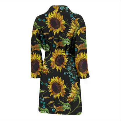 Sunflower Print Design LKS308 Men Bathrobe