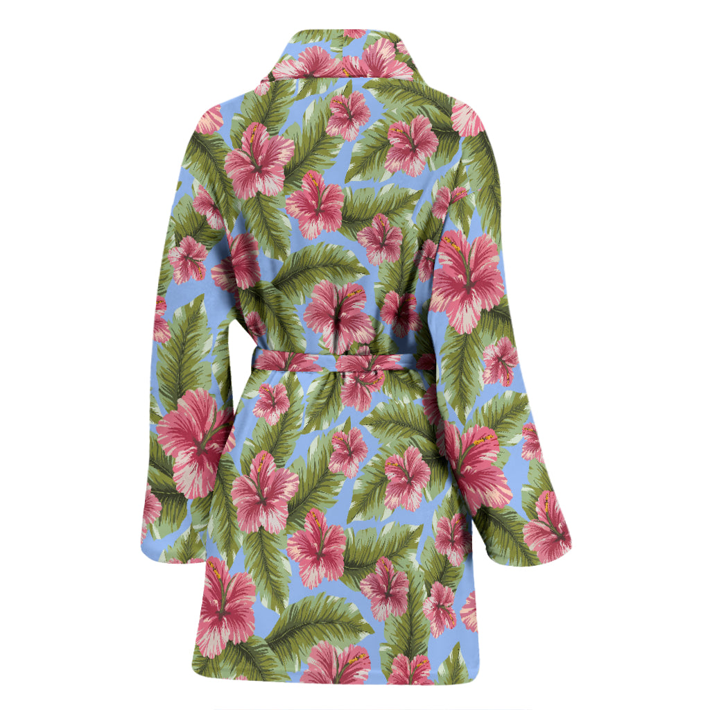 Tropical Flower Print Design LKS301 Women Bathrobe