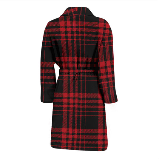 Tartan Red Black Print Design LKS303 Men Bathrobe