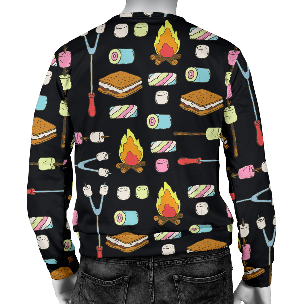 Camping Campfire Marshmallows Men Long Sleeve Sweatshirt