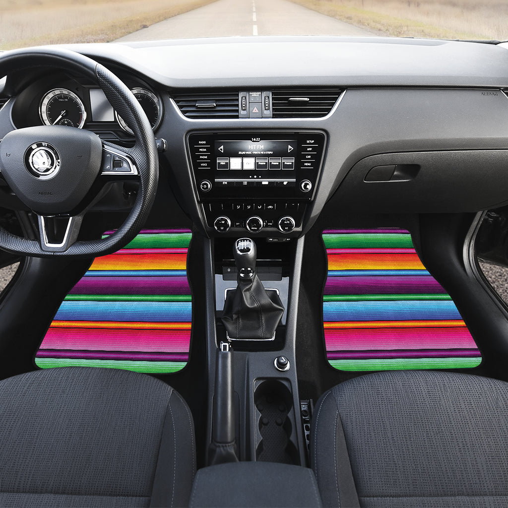 Mexican Blanket Colorful Print Pattern Car Floor Mats Front Back
