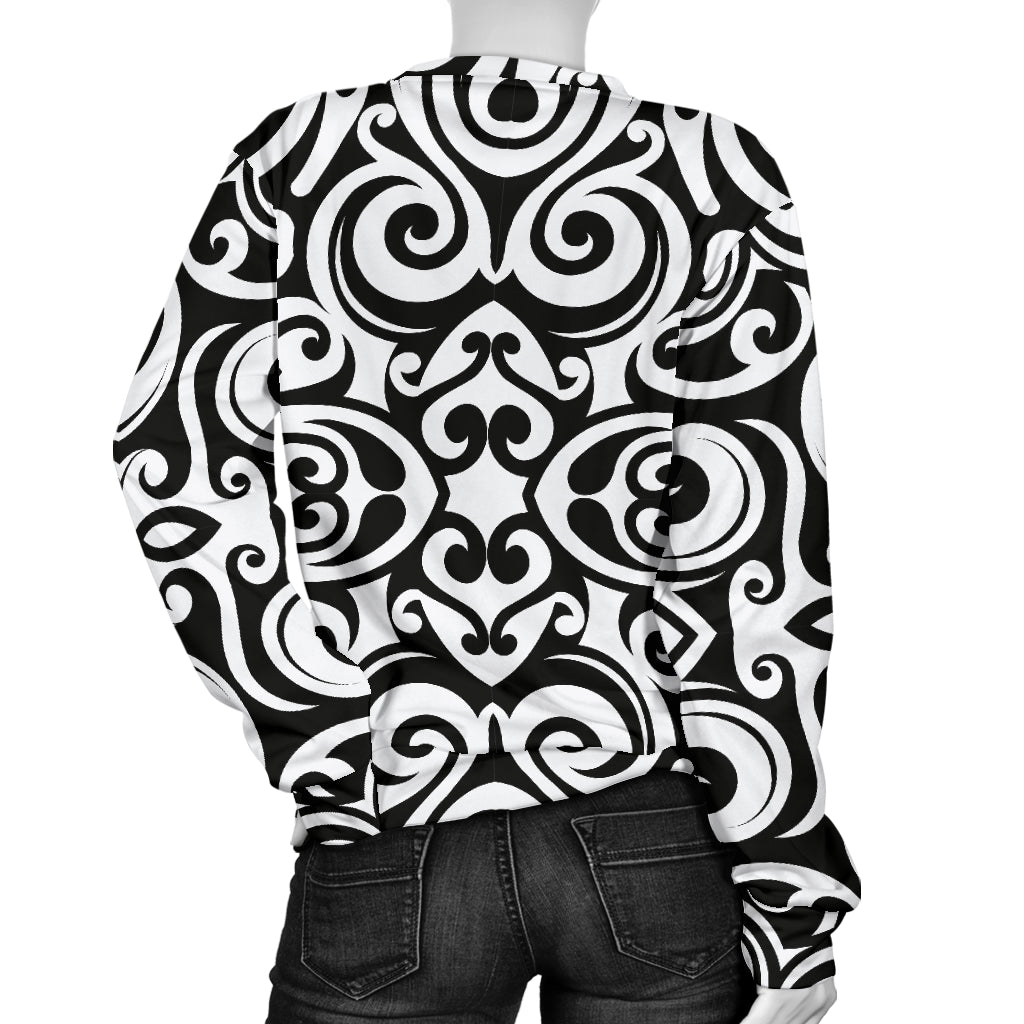 Polynesian Tattoo Pattern Women Long Sleeve Sweatshirt