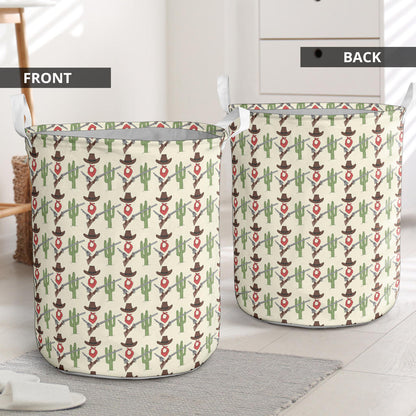 Western Cowboy Print Laundry Basket