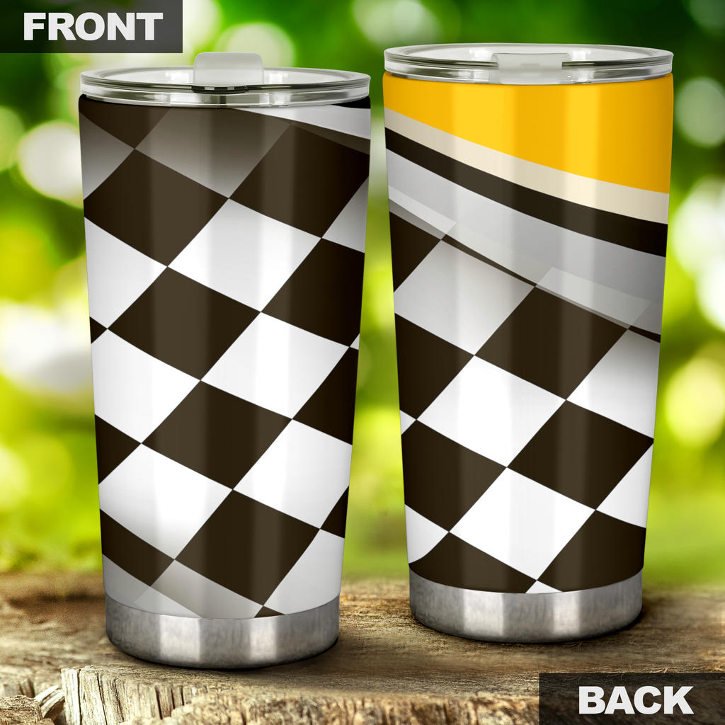 Checkered Flag Racing Style Tumbler