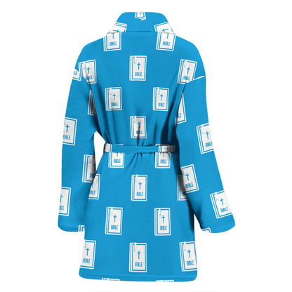 Bible Pattern Print Design 02 Women Bathrobe