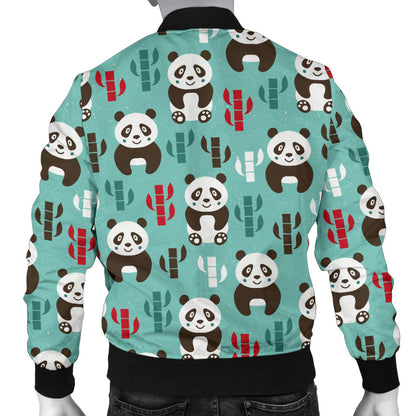 Panda Bear Cute Themed Print Men Bomber Jacket