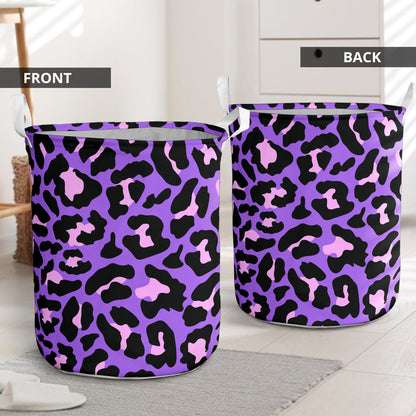 Cheetah Purple Neon Print Pattern Laundry Basket