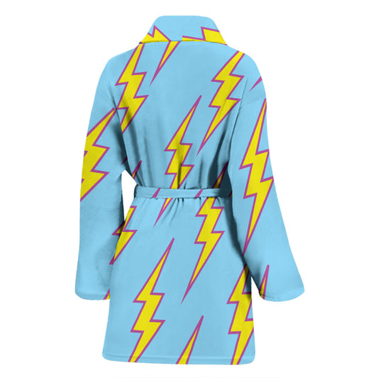 Lightning Thunder Pattern Print Design 02 Women Bathrobe