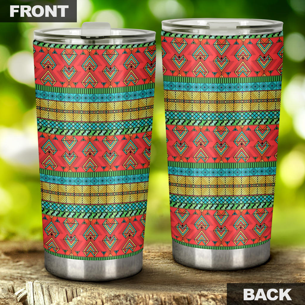 African Colorful Zigzag Print Pattern Tumbler