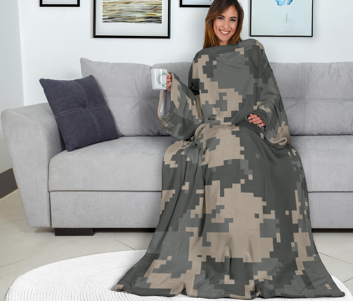 ACU Digital Camouflage Adult Sleeve Blanket
