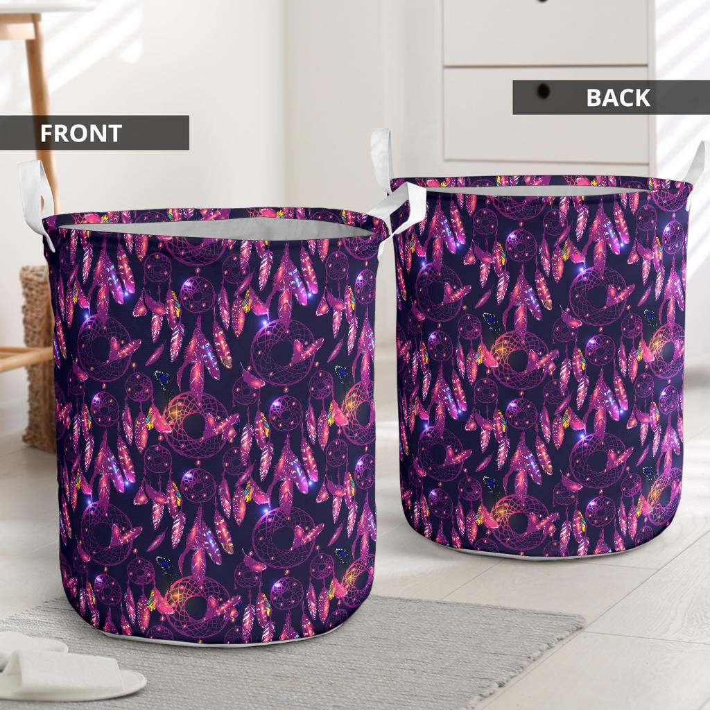 Dream catcher neon Laundry Basket